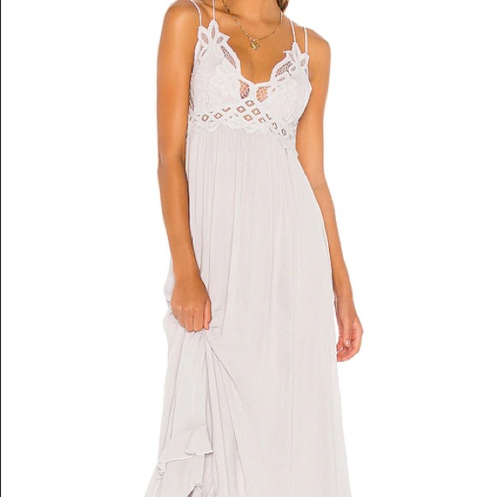 Free People Adella Maxi slip dress in stardust
